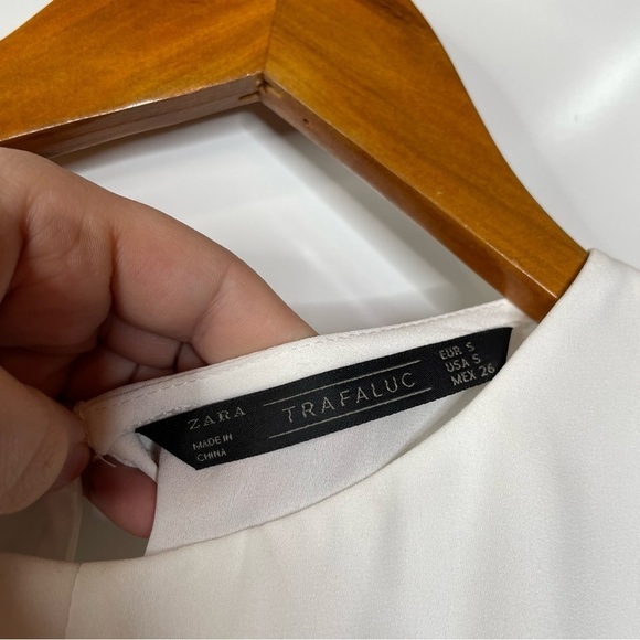 Zara Split Front White Dressy Tank Top Size Small - Picture 5 of 5